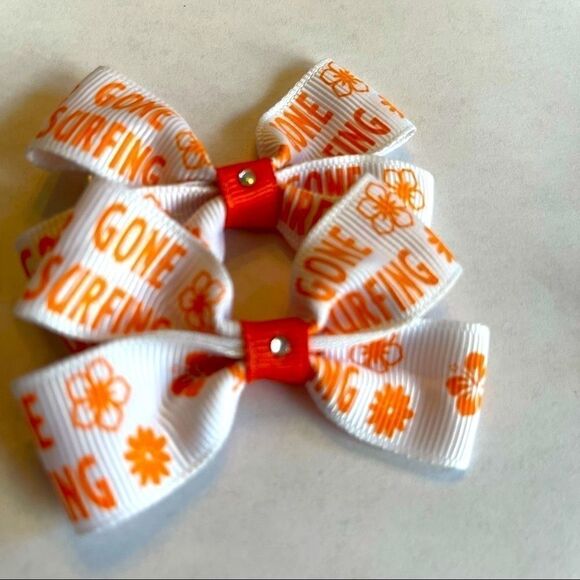 Bow pair hair bows accessories Gone surfing NEW - Picture 2 of 16
